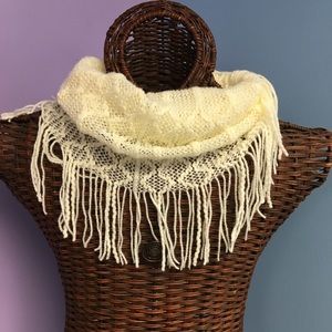 Beautiful & Soft Ivory Fringe Infinity Scarf